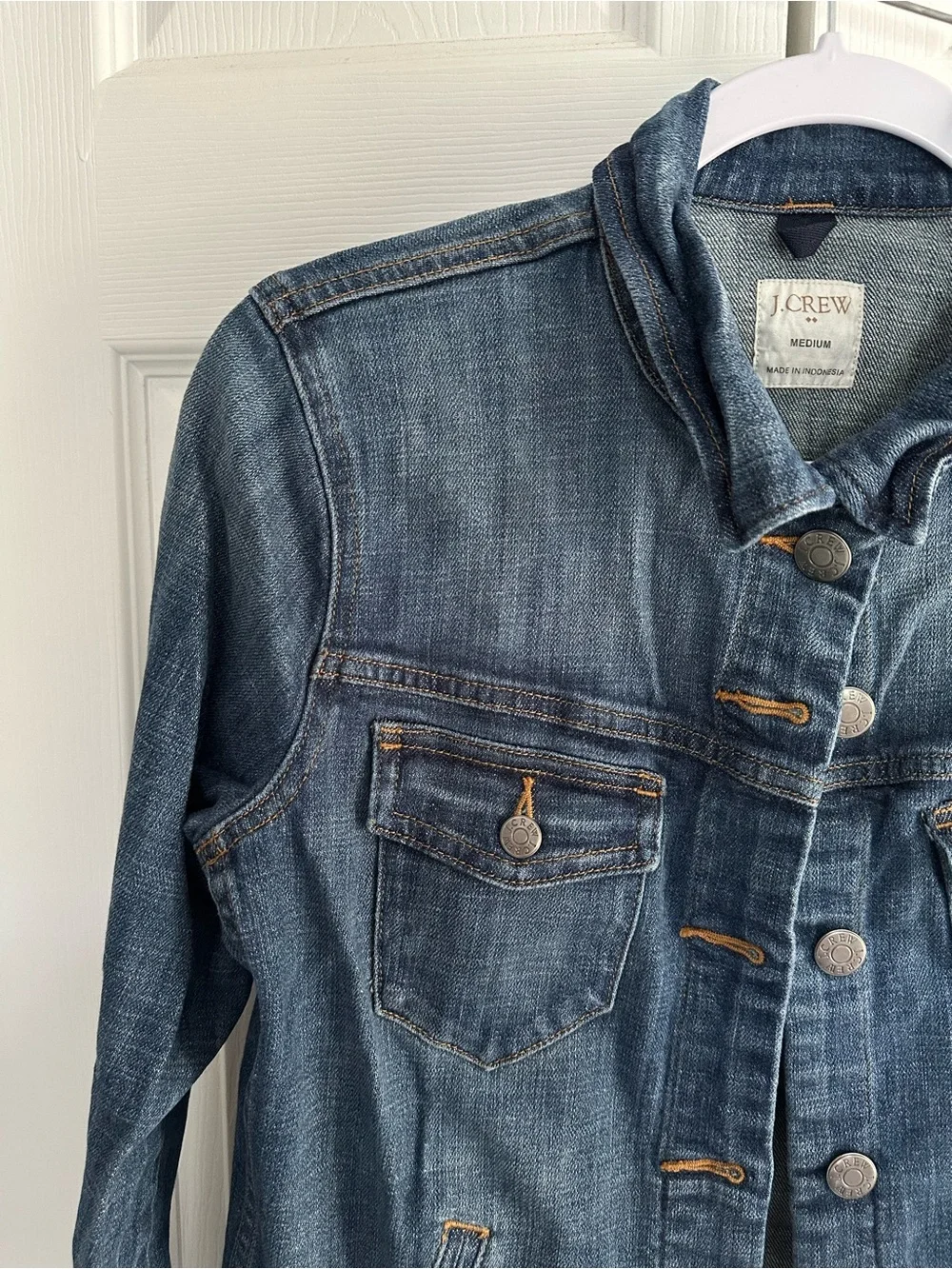 J. Crew Women's Blue Denim Jacket with Button Front